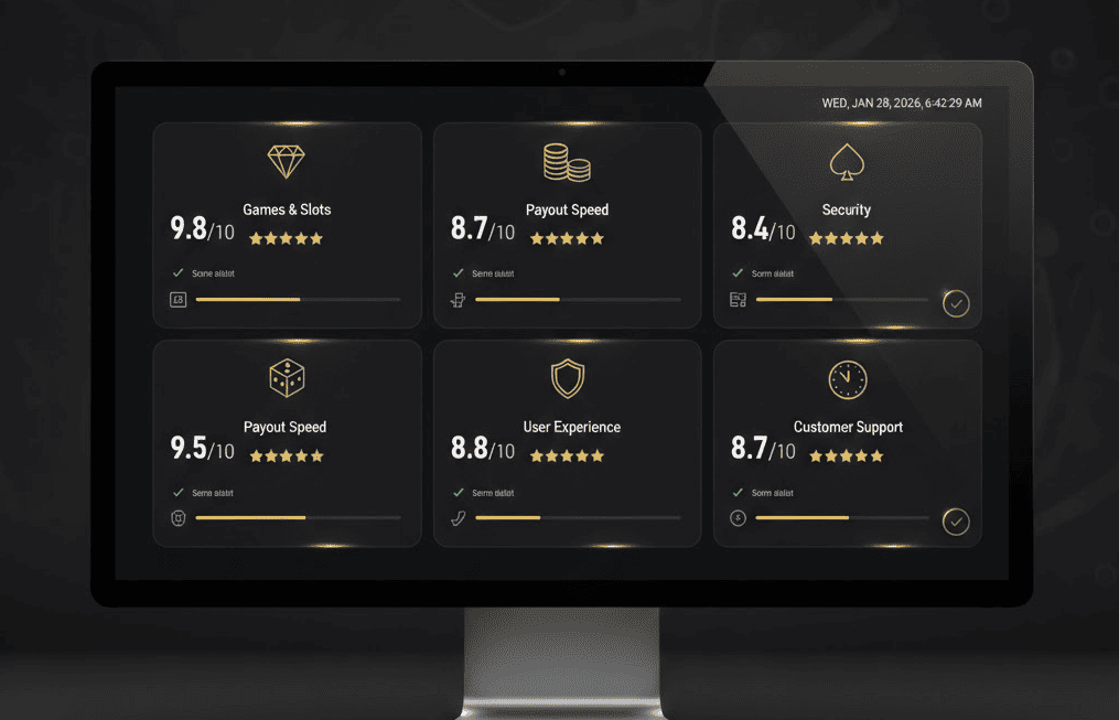 Tarjetas de calificación casino
